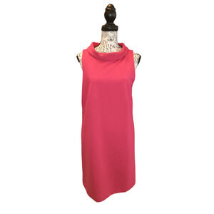 Ann Taylor Petite Sleeveless Dress Red Medium Polished Work Wear Career NWT